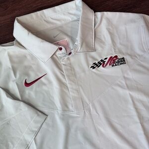 Joe Gibbs Racing Nike Golf Dri-Fit Short Sleeve Polo Men XL White Toyota NASCAR
